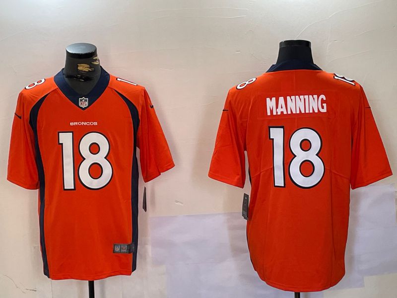 Men Denver Broncos #18 Manning Orange 2024 Nike Vapor Limited NFL Jersey style 5->dallas cowboys->NFL Jersey